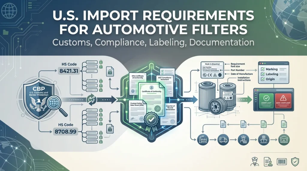 Importing Automotive Filters to the USA: A Guide to HTS Codes, Compliance & Customs