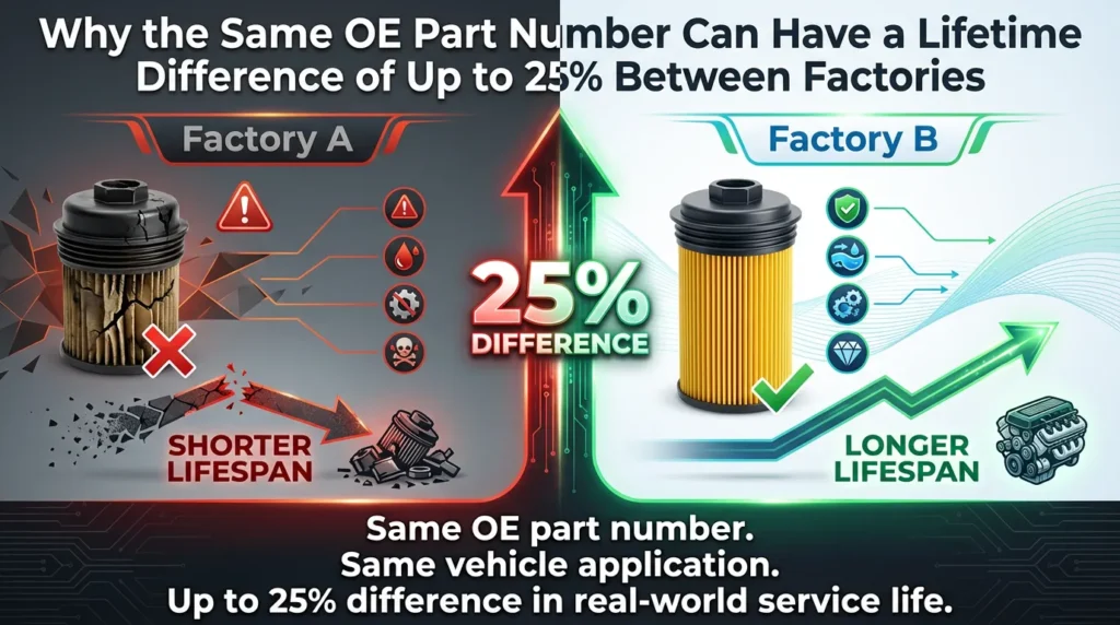 Same OE Part Number: Why Filter Lifespan Varies by 25%