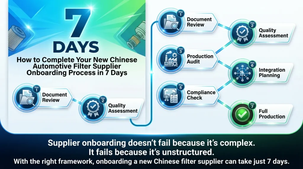 Onboard Your New Auto Filter Supplier in 7 Days: A Guide