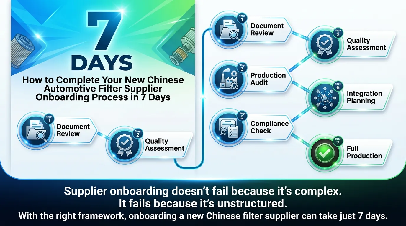Onboard Your New Auto Filter Supplier in 7 Days: A Guide