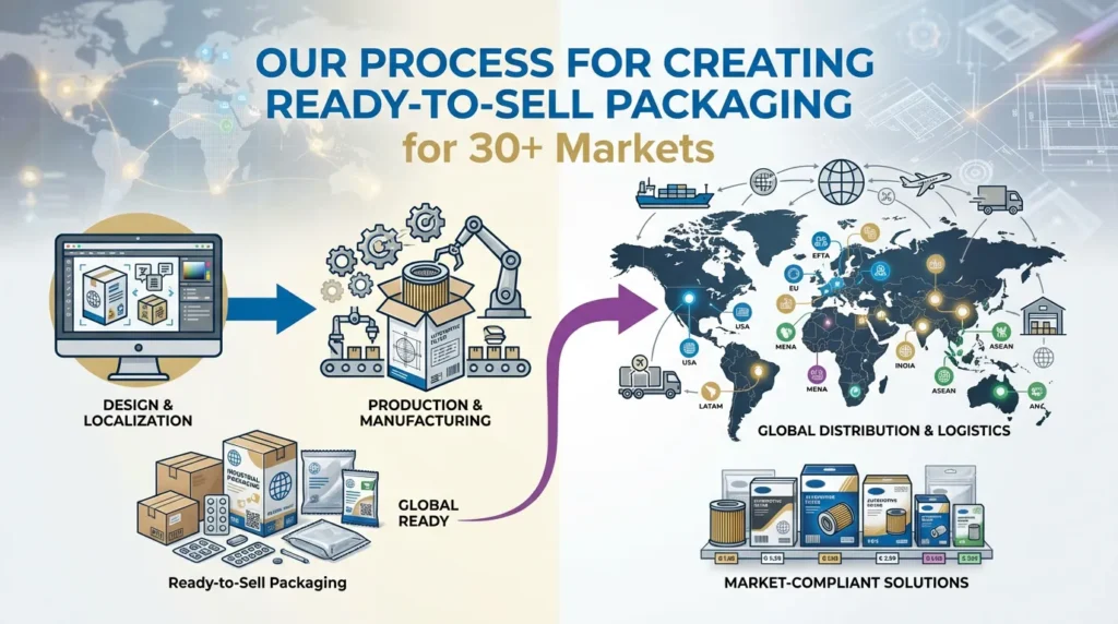 Ready-to-Sell Automotive Filter Packaging for 30+ Markets