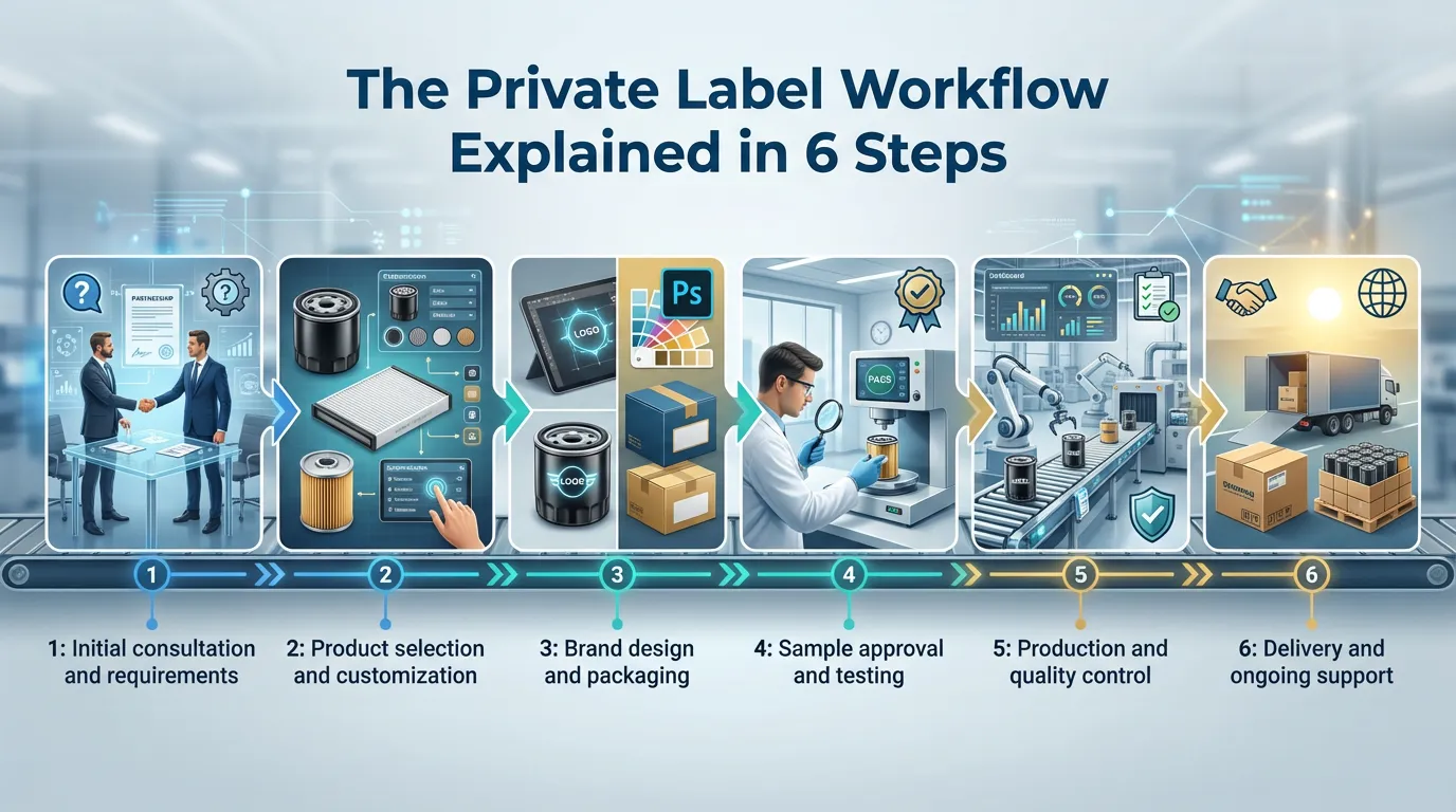 6 Step Private Label Workflow for Automotive Filters