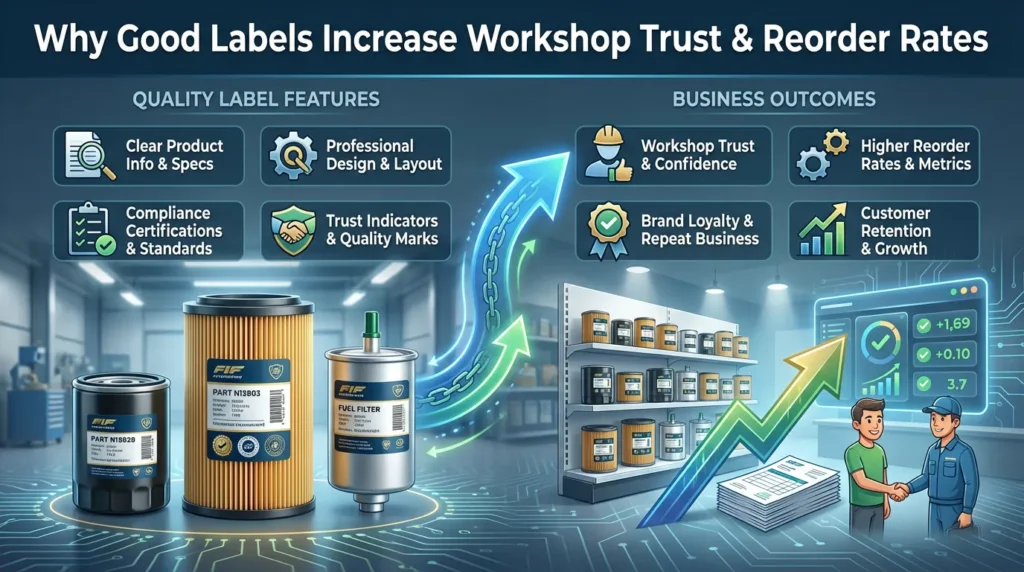 Why Good Filter Labels Boost Workshop Trust & Reorders