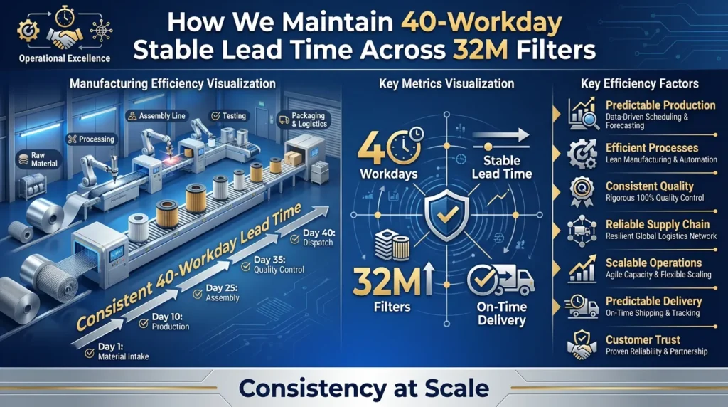 Stable 40Day Lead Time for 32M Private Label Filters