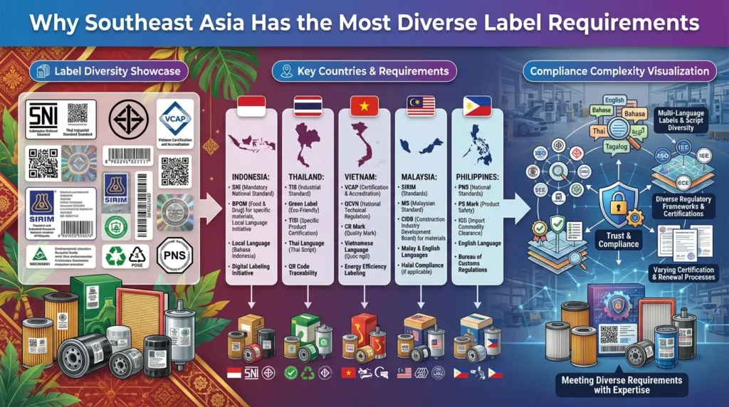 Southeast Asia Label Rules for Automotive Filters