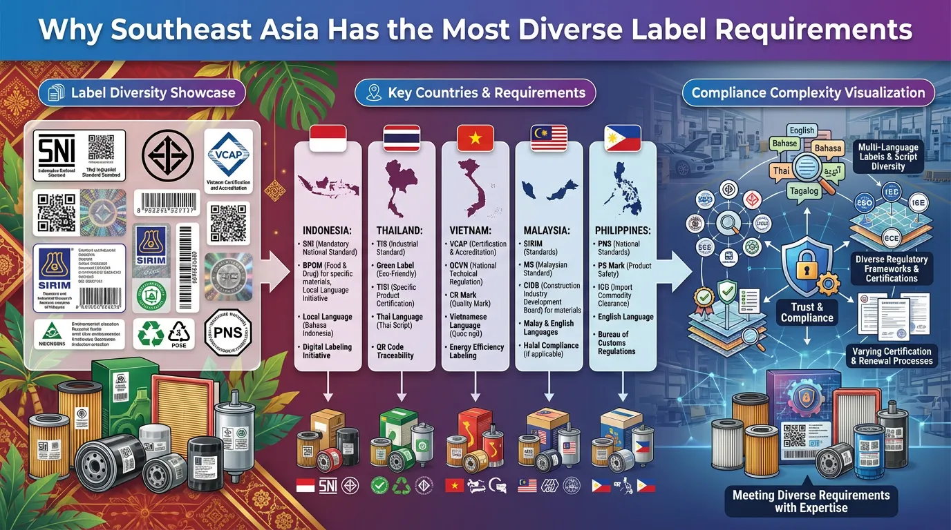 Southeast Asia Label Rules for Automotive Filters